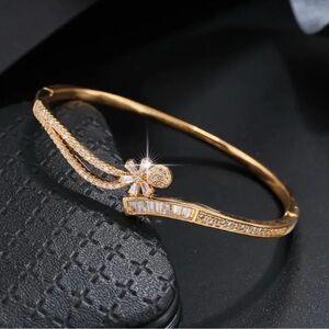 Bangle Bracelet- with Sparkling Cubic Zirconia
